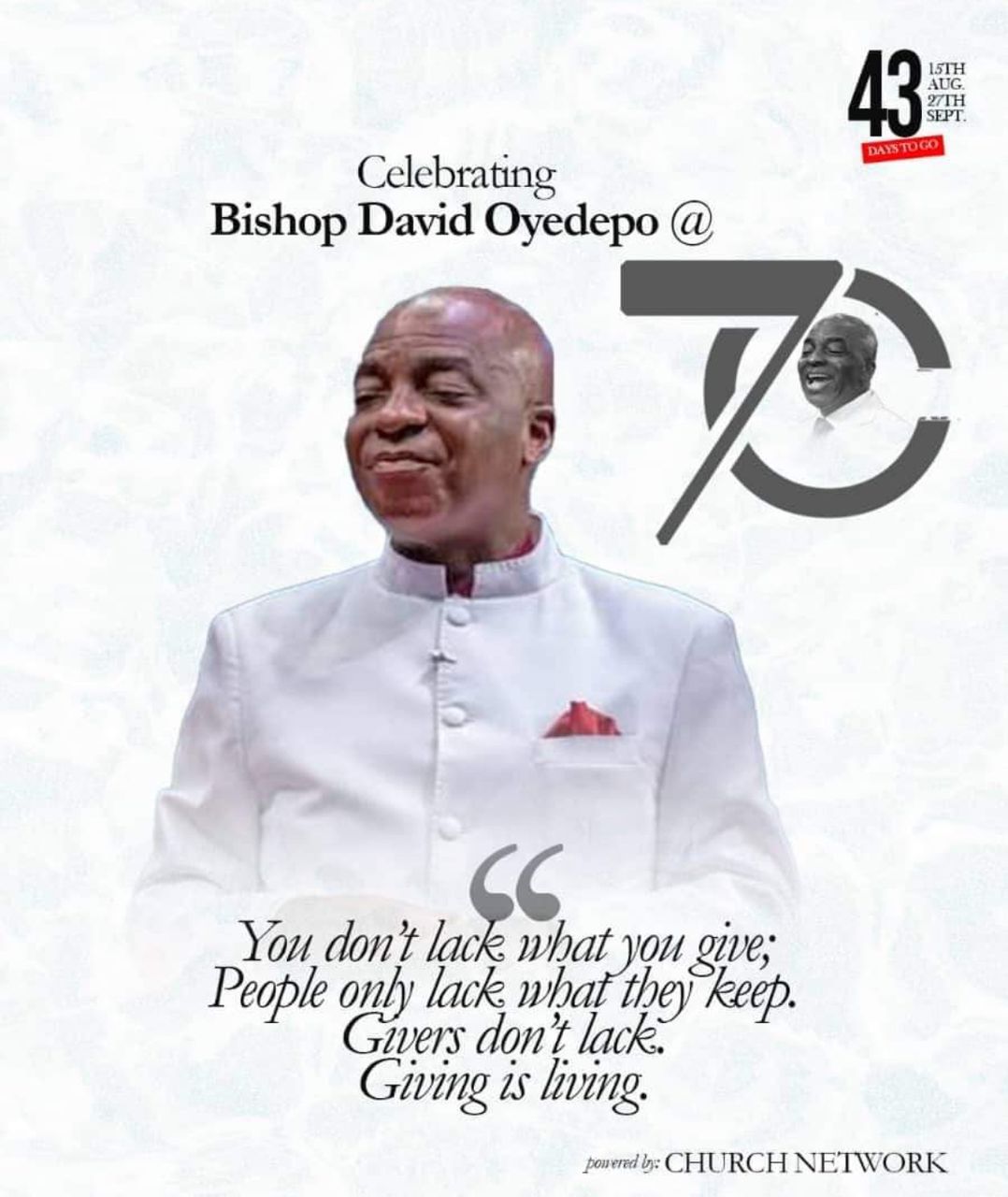 Bishop David Oyedepo Marks 70th Birthday With Uplifting Message On ...